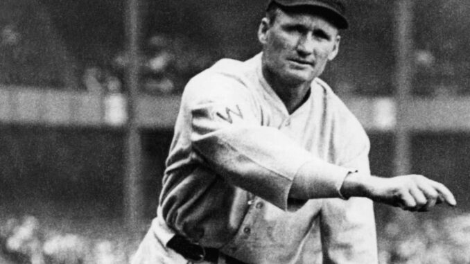 Walter Johnson pitching